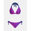 imageCUPSHE Womens Bikini Set Two Piece Swimsuits V Neck Halter Strap Back Hook Bathing Suit Mid Rise Side Tie SwimwearPurpleMagenta Floral