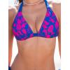imageCUPSHE Womens Bikini Set Two Piece Swimsuits V Neck Halter Strap Back Hook Bathing Suit Mid Rise Side Tie SwimwearPurpleMagenta Floral