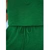 imageCUPSHE Womens Romper Knit V Neck Short Sleeves Drawstring Waist Straight leg Outfit Casual DressyEmerald Green