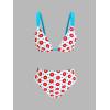 imageCUPSHE Womens Two Piece Bikini Sets High Waisted V Neck Bathing Suits Stitching Back Self Tie Wide Adjustable StrapsBlueRed Floral