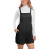 imageCUPSHE Casual Cotton Loose Rompers Fit Summer Pockets Sleeveless Wide Strap Square Neck OutfitBlack