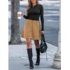 imageCUPSHE Skirt Women Button Front Mini Skirts Aline Shorts Casual VacationCamel Brown