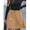 imageCUPSHE Skirt Women Button Front Mini Skirts Aline Shorts Casual VacationCamel Brown