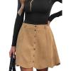 imageCUPSHE Skirt Women Button Front Mini Skirts Aline Shorts Casual VacationCamel Brown