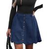 imageCUPSHE Skirt Women Button Front Mini Skirts Aline Shorts Casual VacationNavy Blue