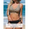 imageCUPSHE Womens Bikini Swimsuit Front Cross Lace Up Two Piece Bathing SuitBlackBeige Geo