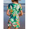 imageCUPSHE Womens Swimsuit Coverup Dress Short Sleeve Casual Summer Printed Beach Cover Ups SundressGreen Tropical