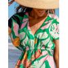 imageCUPSHE Womens Swimsuit Coverup Dress Short Sleeve Casual Summer Printed Beach Cover Ups SundressGreen Tropical