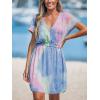 imageCUPSHE Womens Swimsuit Coverup Dress Short Sleeve Casual Summer Printed Beach Cover Ups SundressTie Dye