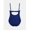 imageCUPSHE Plus Size Womens One Piece Swimsuit Scoop Neck Buttons Back Hook Hollow Swimwear Adjustable Straps Bathing SuitNavy Blue