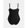 imageCUPSHE Plus Size Womens One Piece Swimsuit Surplice V Neck Swimwear Adjustable Straps Bathing SuitBlackFloral