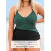 imageCUPSHE Plus Size Womens One Piece Swimsuit Surplice V Neck Swimwear Wrapped Adjustable Self Tie Bathing SuitBlackDark Green