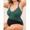 imageCUPSHE Plus Size Womens One Piece Swimsuit Surplice V Neck Swimwear Wrapped Adjustable Self Tie Bathing SuitBlackDark Green