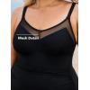 imageCUPSHE Plus Size Womens One Piece Swimsuit V Neck Mesh Swimwear Adjustable Straps Back Hook Bathing SuitBlack