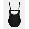 imageCUPSHE Plus Size Womens One Piece Swimsuit V Neck Mesh Swimwear Adjustable Straps Back Hook Bathing SuitBlack