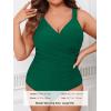 imageCUPSHE Womens One Piece Swimsuit Plus Size Tummy Control V Neck Bathing Suit Curvy Cutout SlimmingForest Green