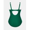 imageCUPSHE Womens One Piece Swimsuit Plus Size Tummy Control V Neck Bathing Suit Curvy Cutout SlimmingForest Green