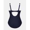 imageCUPSHE Womens One Piece Swimsuit Plus Size Tummy Control V Neck Bathing Suit Curvy Cutout SlimmingMidnight Blue