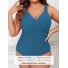 imageCUPSHE Womens One Piece Swimsuit Plus Size Tummy Control V Neck Bathing Suit Curvy Cutout SlimmingSlate Blue