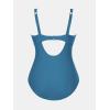 imageCUPSHE Womens One Piece Swimsuit Plus Size Tummy Control V Neck Bathing Suit Curvy Cutout SlimmingSlate Blue
