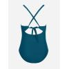 imageCUPSHE Womens One Piece Swimsuit Plus Size V Neck Bathing Suit Front Wrap Crisscross Back Tie Ruched Cutout SwimwearDeep Teal