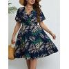 imageCUPSHE Womens Plus Size Dress 2024 Summer Midi Dresses Short Sleeve Elastic Waist Bohemian SundressNavy Tropical