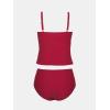 imageCUPSHE Womens Plus Size Tankini Sets V Neck Ruched Two Piece Swimsuits Adjustable Straps Mid RisePurple Red