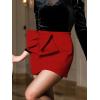 imageCUPSHE Mini Skirts Twist Notched Hem Aline Satin Waist Party Vacation Dressy Going Out DateRed Flower