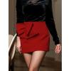 imageCUPSHE Mini Skirts Twist Notched Hem Aline Satin Waist Party Vacation Dressy Going Out DateRed Flower