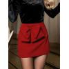 imageCUPSHE Mini Skirts Twist Notched Hem Aline Satin Waist Party Vacation Dressy Going Out DateRed Flower
