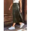 imageCUPSHE Skirts Women Leopard Print Elasticized Waist Midi Skirt Casual VacationGreen