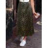 imageCUPSHE Skirts Women Leopard Print Elasticized Waist Midi Skirt Casual VacationGreen