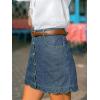 imageCUPSHE Womens Denim Mini Skirt Button Front ALine Jean High Waist Scalloped Hem Casual OutfitsSky Blue