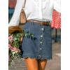 imageCUPSHE Womens Denim Mini Skirt Button Front ALine Jean High Waist Scalloped Hem Casual OutfitsSky Blue