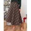 imageCUPSHE Womens Midi Skirts Dressy Plaid A Line Skirts High Waist Long SkirtRed