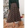 imageCUPSHE Womens Midi Skirts Dressy Plaid A Line Skirts High Waist Long SkirtRed
