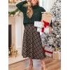 imageCUPSHE Womens Midi Skirts Dressy Plaid A Line Skirts High Waist Long SkirtRed