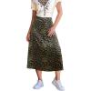 imageCUPSHE Skirts Women Leopard Print Elasticized Waist Midi Skirt Casual VacationGreen