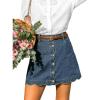 imageCUPSHE Womens Denim Mini Skirt Button Front ALine Jean High Waist Scalloped Hem Casual OutfitsSky Blue