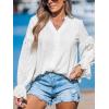 imageCUPSHE Long Sleeve Tops for Women Lace V Neck Blouse Casual Loose Fashion Shirts Fashion Casual Dressy OutfitsWhite