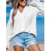 imageCUPSHE Long Sleeve Tops for Women Lace V Neck Blouse Casual Loose Fashion Shirts Fashion Casual Dressy OutfitsWhite