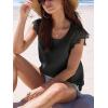imageCUPSHE Womens Lace Short Sleeve Tops Cap Sleeve T Shirts 2025 Cute Basic Trendy Fashion Casual Dressy OutfitsBlack