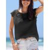 imageCUPSHE Womens Lace Short Sleeve Tops Cap Sleeve T Shirts 2025 Cute Basic Trendy Fashion Casual Dressy OutfitsBlack