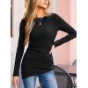 imageCUPSHE Womens Ribbed Long Sleeve Shirts Asymmetrical Trendy Blouse Tops Fall Fashion OutfitsBlack