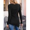 imageCUPSHE Womens Ribbed Long Sleeve Shirts Asymmetrical Trendy Blouse Tops Fall Fashion OutfitsBlack