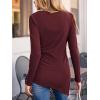 imageCUPSHE Womens Ribbed Long Sleeve Shirts Asymmetrical Trendy Blouse Tops Fall Fashion OutfitsReddishbrown