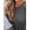 imageCUPSHE Fall Dress for Women 2025 Casual Round Neck Long Sleeve Knit Ruffled Fitted A Line Mini Spring Sweater DressDark Grey
