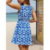 imageCUPSHE Womens Summer Dresses Tie Front Plunging V Neck A Line Sleeveless Cutout Mini DressLight Blue