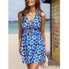 imageCUPSHE Womens Summer Dresses Tie Front Plunging V Neck A Line Sleeveless Cutout Mini DressLight Blue