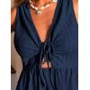 imageCUPSHE Womens Summer Dresses Tie Front Plunging V Neck A Line Sleeveless Cutout Mini DressNavy